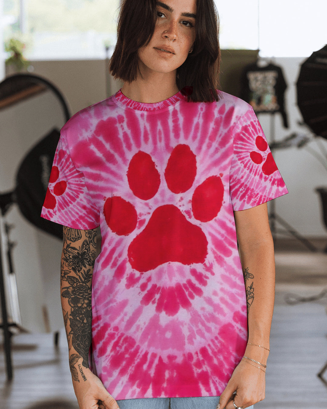 PAW PINK TIE DYE ALL OVER PRINT - TYQY1512251