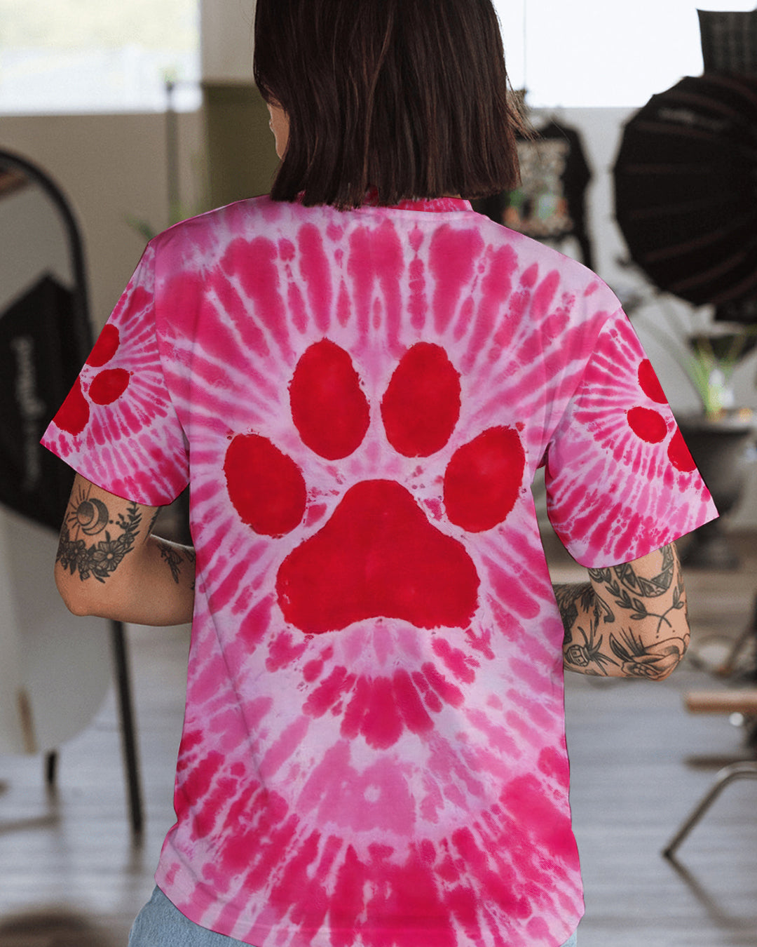 PAW PINK TIE DYE ALL OVER PRINT - TYQY1512251