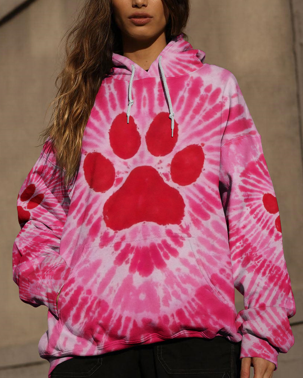 PAW PINK TIE DYE ALL OVER PRINT - TYQY1512251