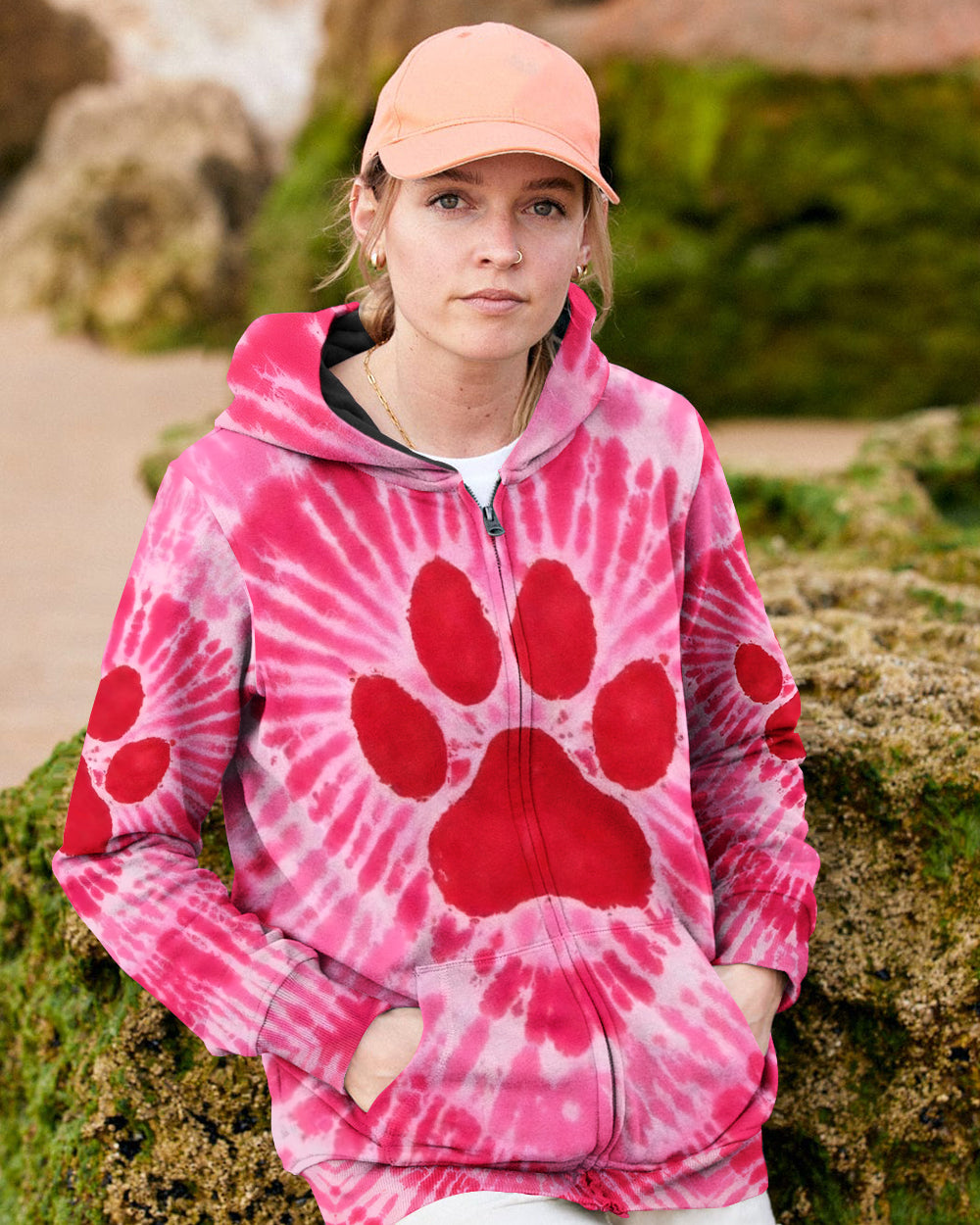 PAW PINK TIE DYE ALL OVER PRINT - TYQY1512251