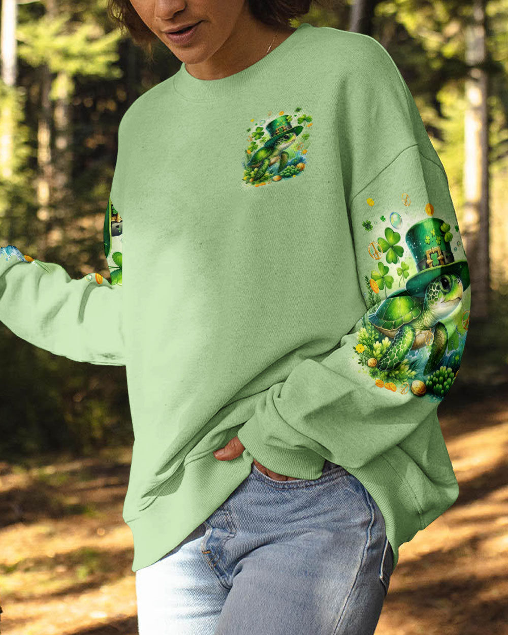 BE YOU THE WORLD WILL ADJUST TURTLE PATRICK'S DAY ALL OVER PRINT - TYQY1601243