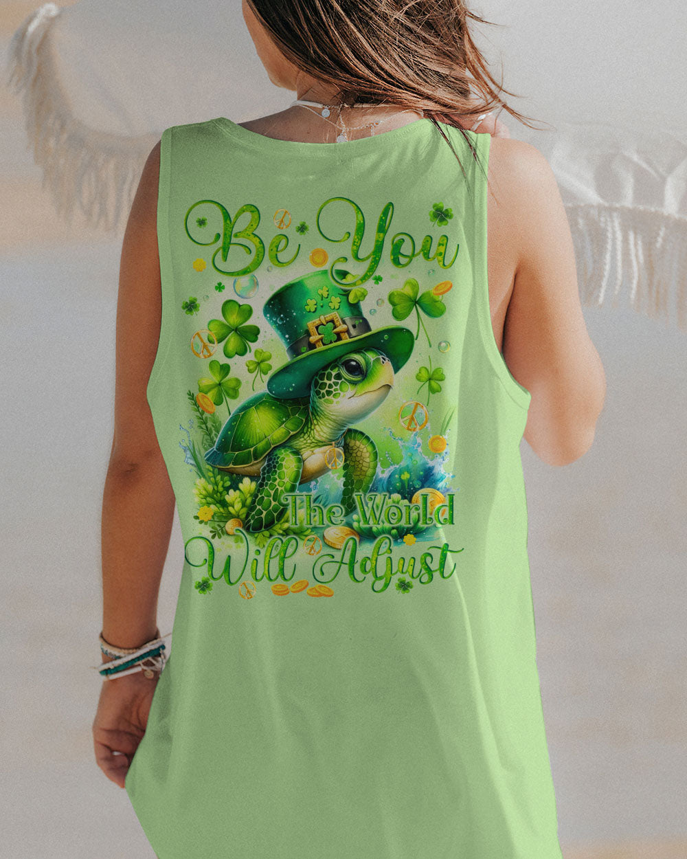 BE YOU THE WORLD WILL ADJUST TURTLE PATRICK'S DAY ALL OVER PRINT - TYQY1601243