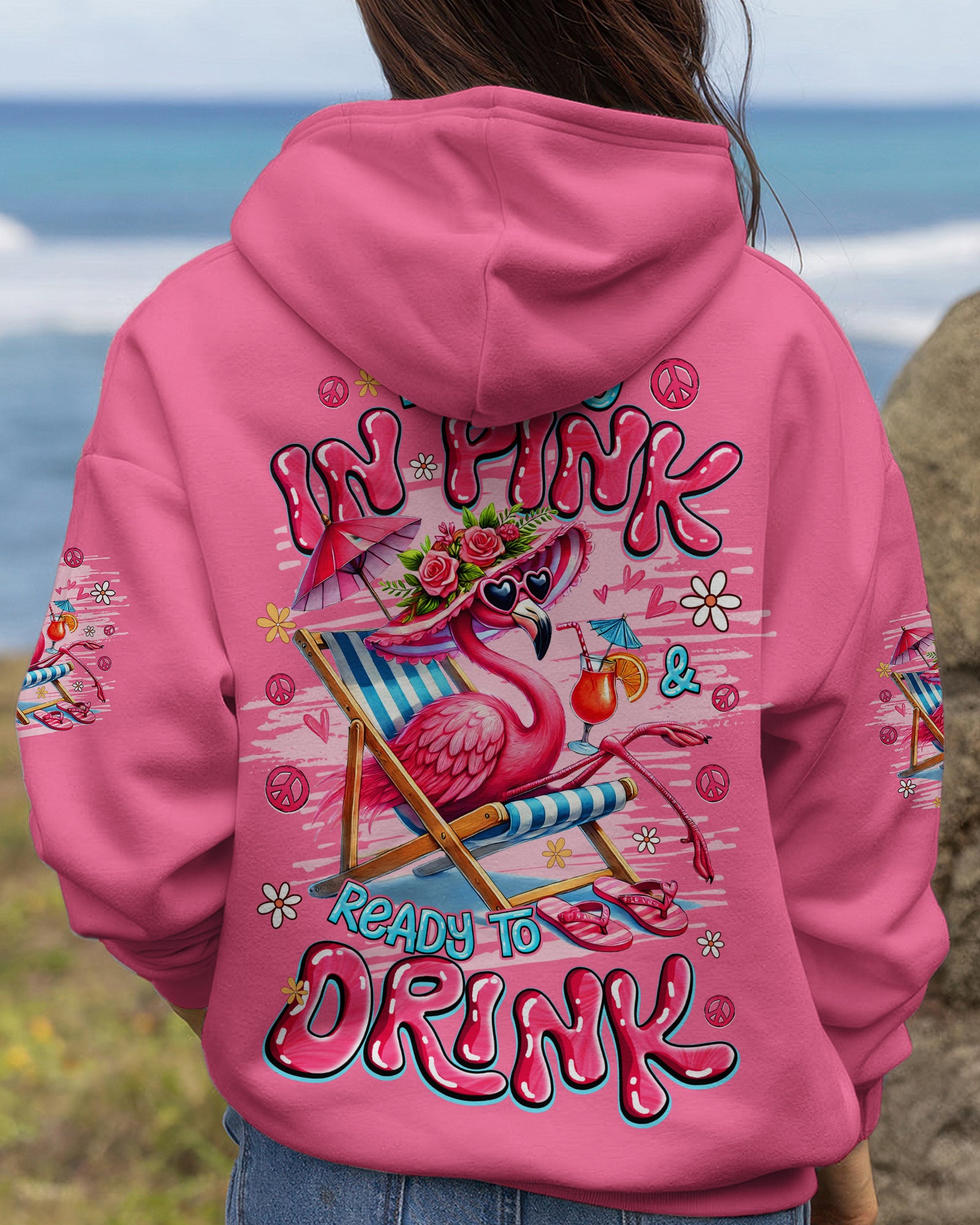 PRETTY IN PINK FLAMINGO ALL OVER PRINT - TYQY1601262