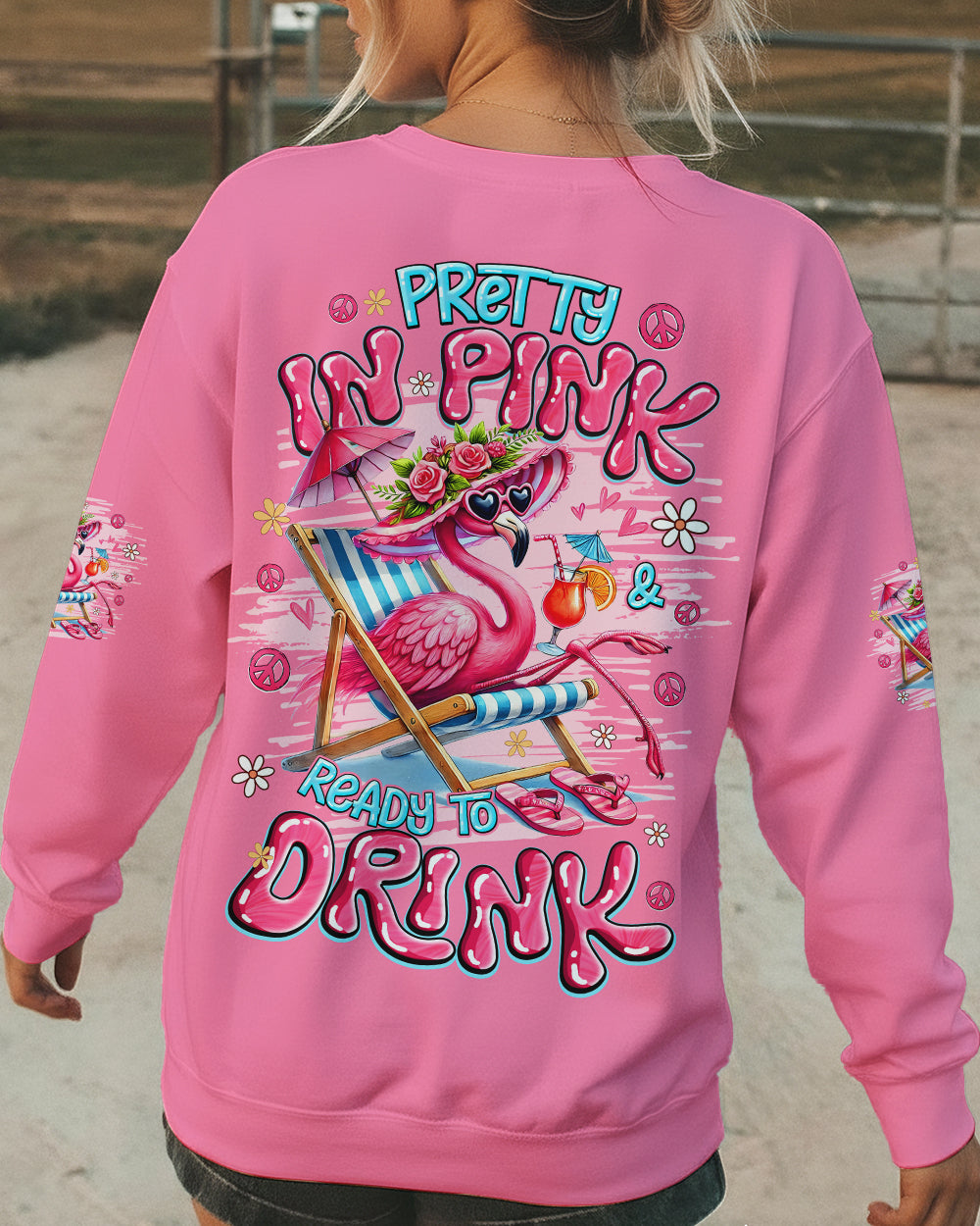 PRETTY IN PINK FLAMINGO ALL OVER PRINT - TYQY1601262