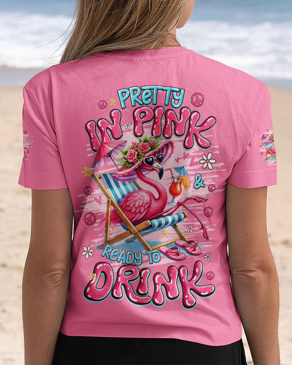 PRETTY IN PINK FLAMINGO ALL OVER PRINT - TYQY1601262