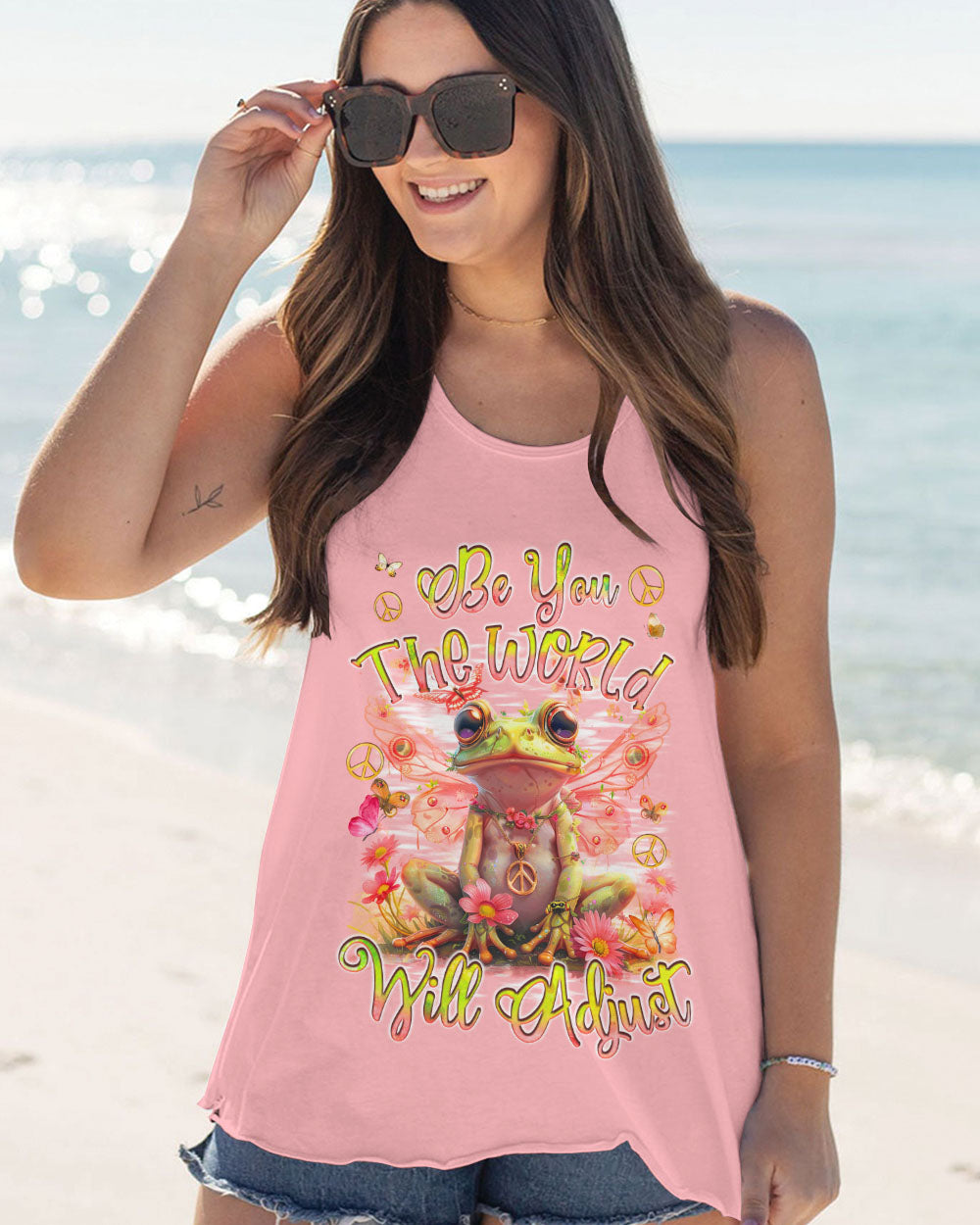 BE YOU THE WORLD WILL ADJUST FROG ALL OVER PRINT - TYQY1603245