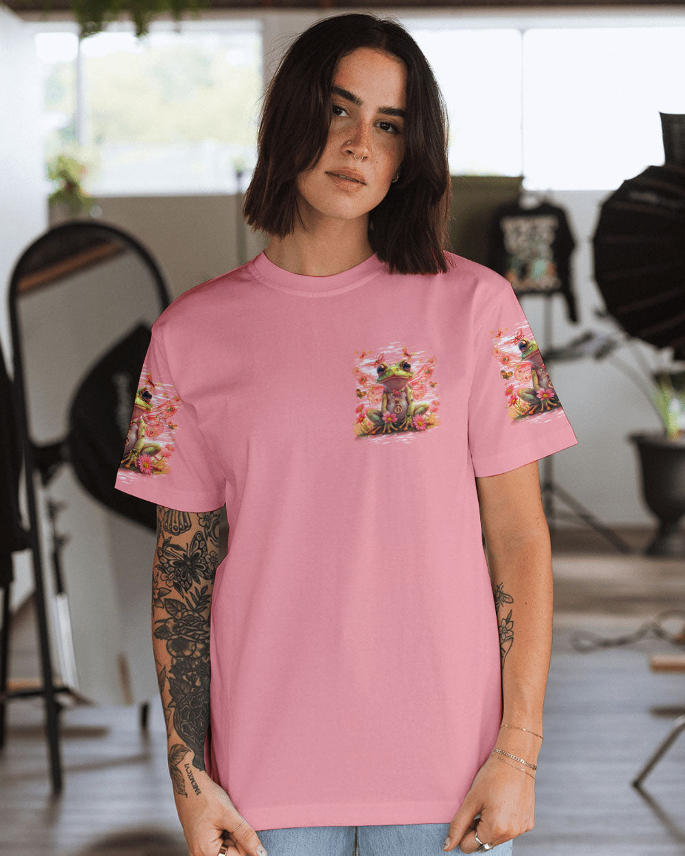 BE YOU THE WORLD WILL ADJUST FROG ALL OVER PRINT - TYQY1603245