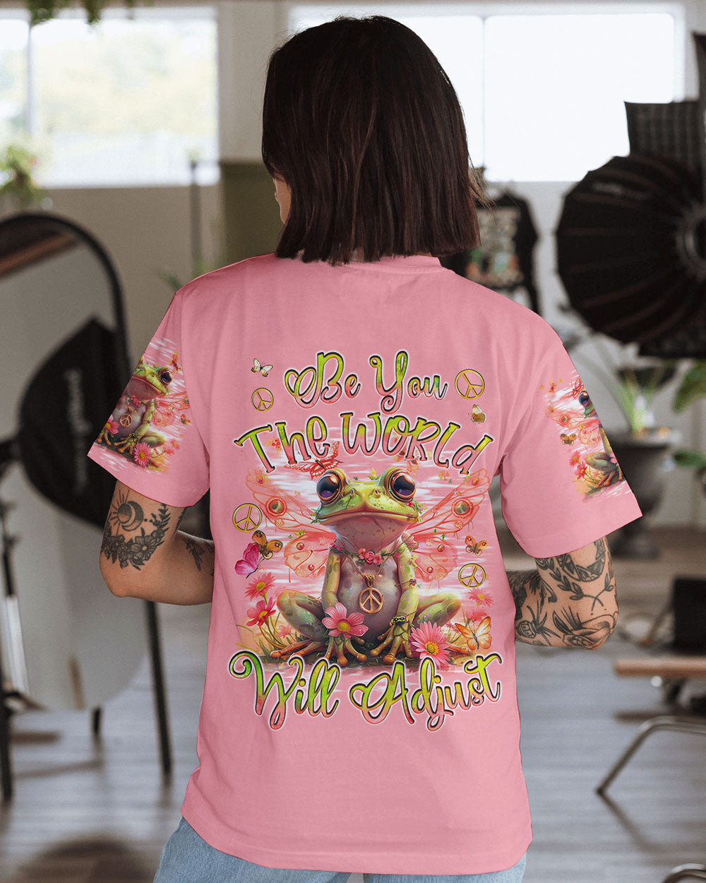 BE YOU THE WORLD WILL ADJUST FROG ALL OVER PRINT - TYQY1603245