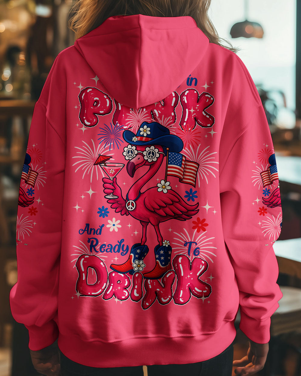 PRETTY IN PINK FLAMINGO COWBOY ALL OVER PRINT - TYQY1605253