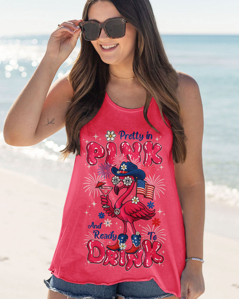 PRETTY IN PINK FLAMINGO COWBOY ALL OVER PRINT - TYQY1605253