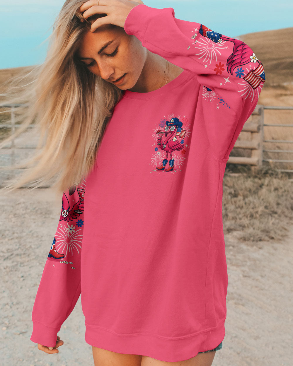 PRETTY IN PINK FLAMINGO COWBOY ALL OVER PRINT - TYQY1605253