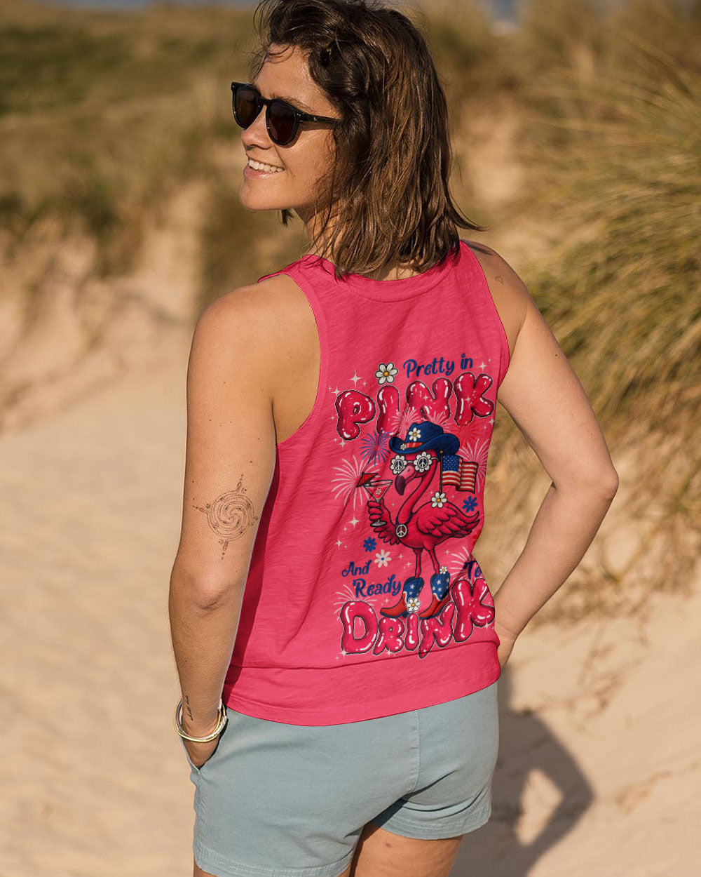PRETTY IN PINK FLAMINGO COWBOY ALL OVER PRINT - TYQY1605253