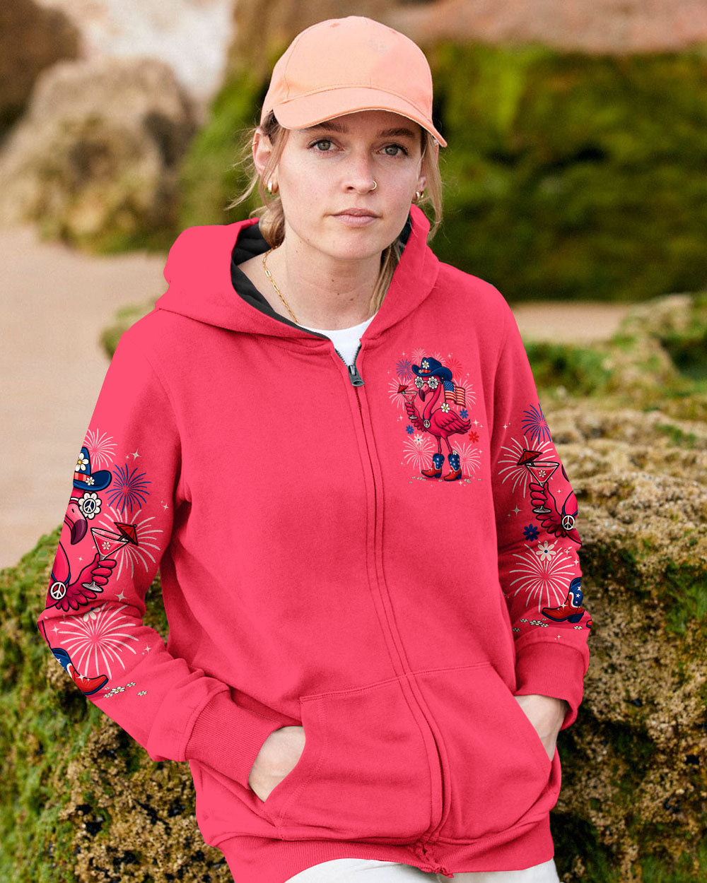 PRETTY IN PINK FLAMINGO COWBOY ALL OVER PRINT - TYQY1605253