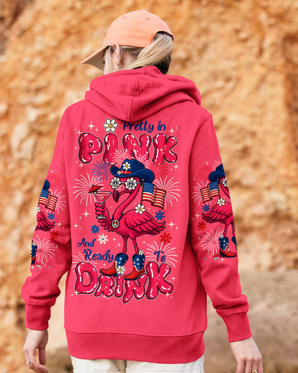 PRETTY IN PINK FLAMINGO COWBOY ALL OVER PRINT - TYQY1605253