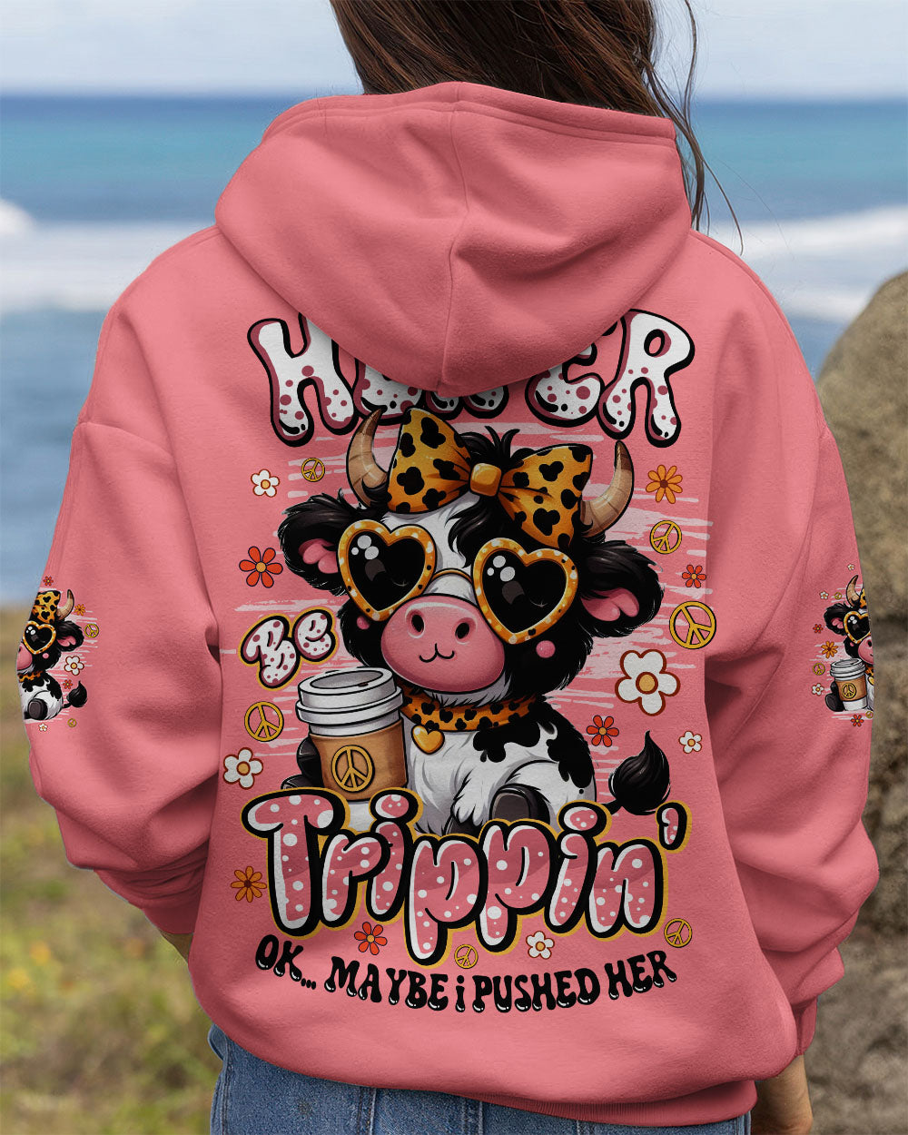 HEIFER BE TRIPPIN' COW HIPPIE ALL OVER PRINT - TYQY1607251