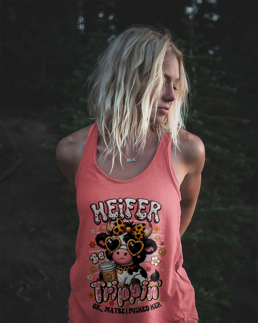 HEIFER BE TRIPPIN' COW HIPPIE ALL OVER PRINT - TYQY1607251