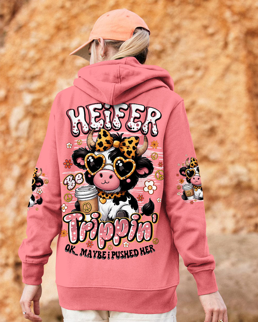 HEIFER BE TRIPPIN' COW HIPPIE ALL OVER PRINT - TYQY1607251