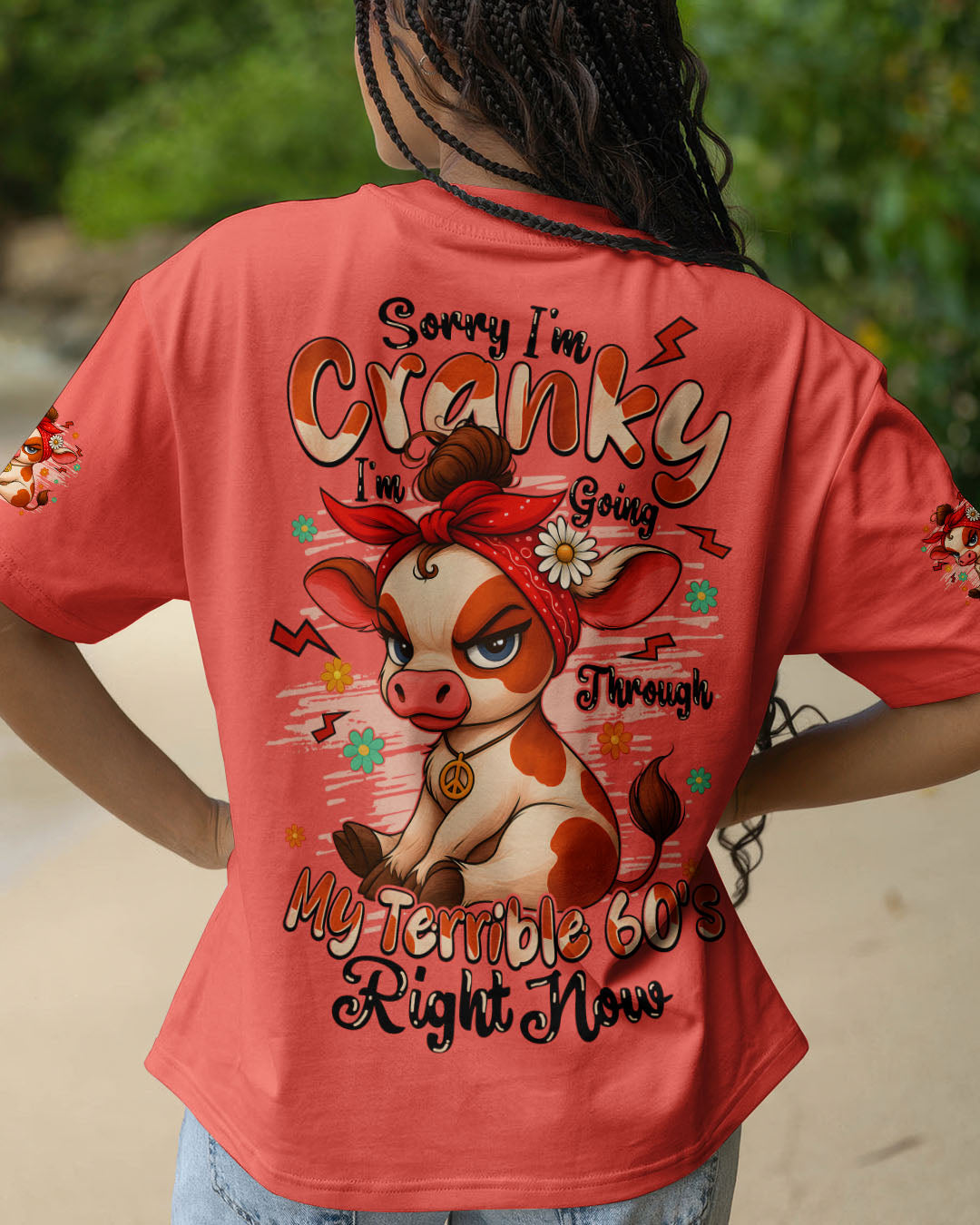 SORRY I'M CRANKY COW 60'S COW  ALL OVER PRINT - TYQY1609253