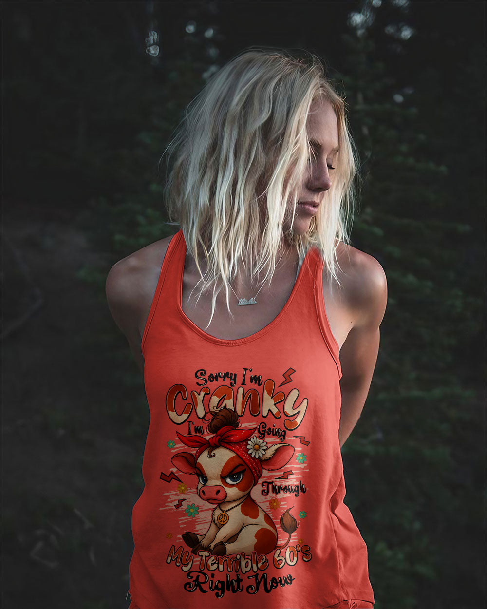 SORRY I'M CRANKY COW 60'S COW  ALL OVER PRINT - TYQY1609253