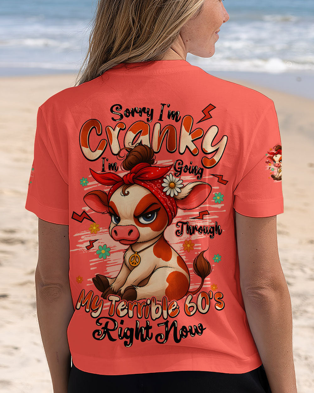 SORRY I'M CRANKY COW 60'S COW  ALL OVER PRINT - TYQY1609253