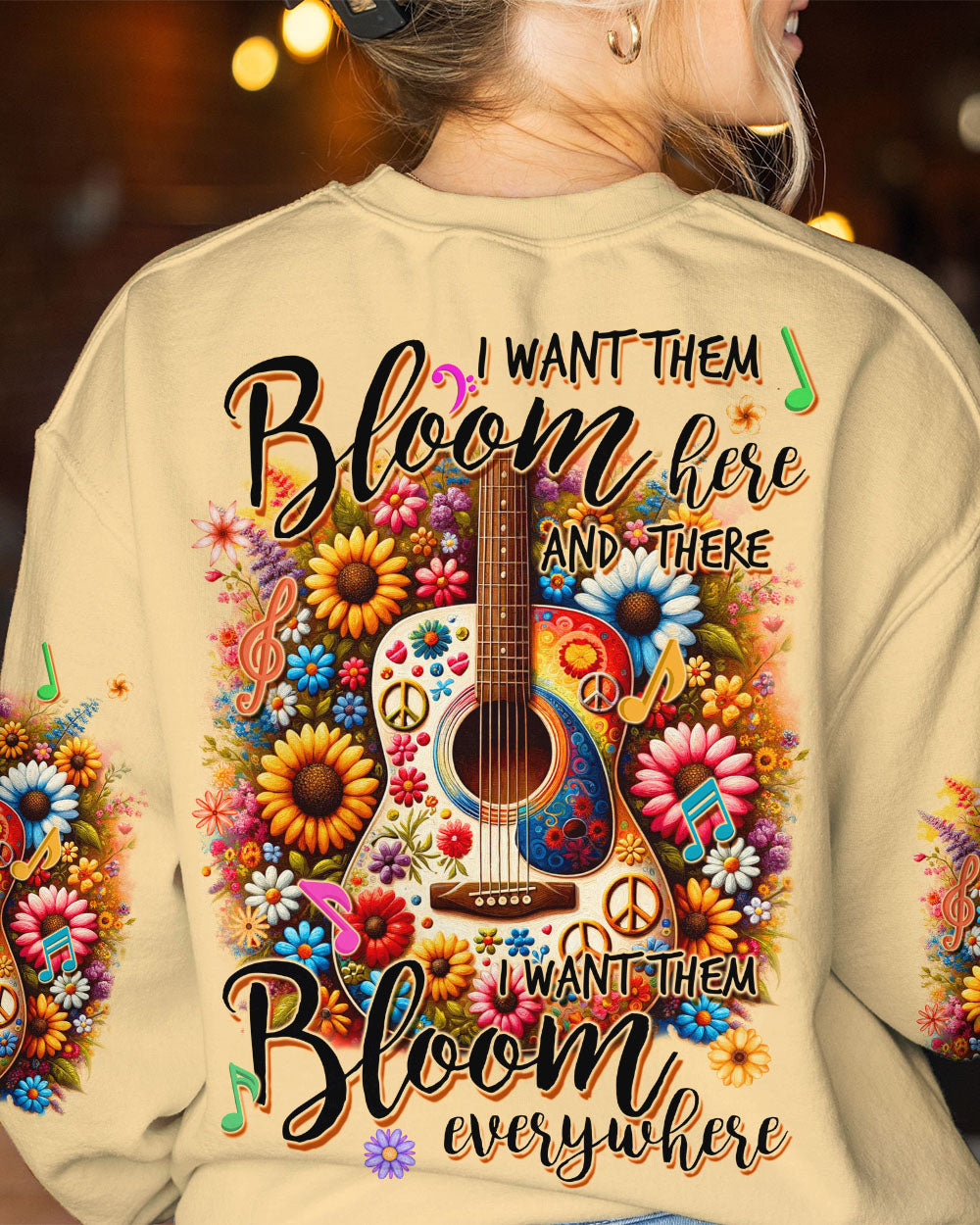 BLOOM EVERYWHERE GUITAR ALL OVER PRINT - TYQY1610233