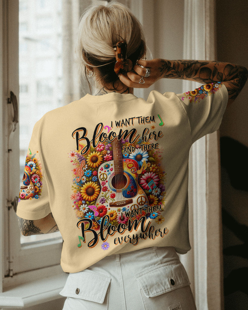BLOOM EVERYWHERE GUITAR ALL OVER PRINT - TYQY1610233