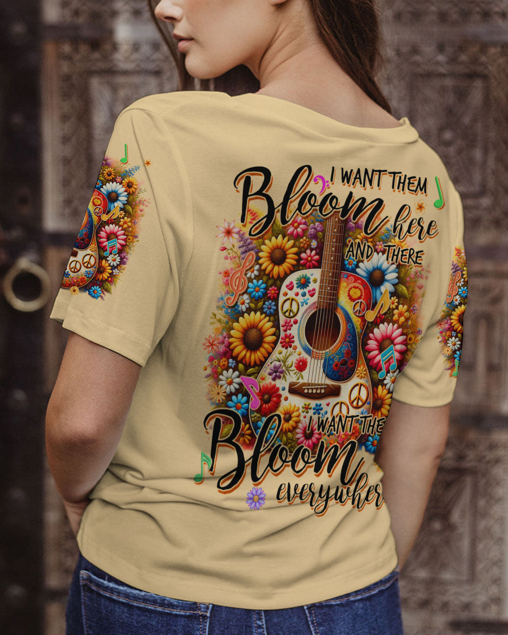 BLOOM EVERYWHERE GUITAR ALL OVER PRINT - TYQY1610233