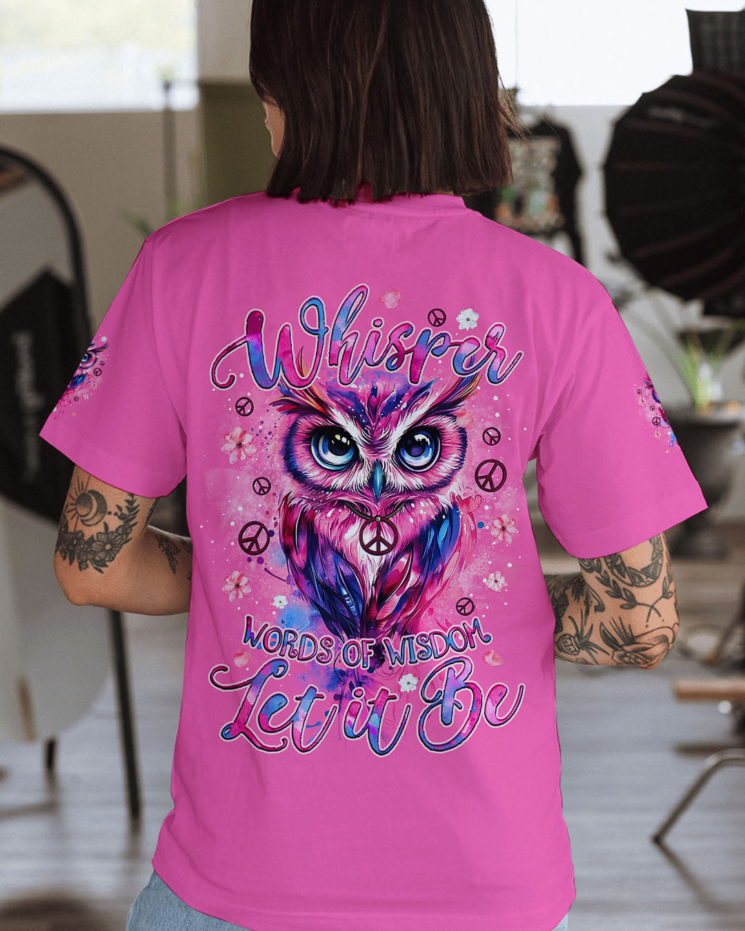 WHISPER WORDS OF WISDOM LET IT BE OWL ALL OVER PRINT - TYQY1610251