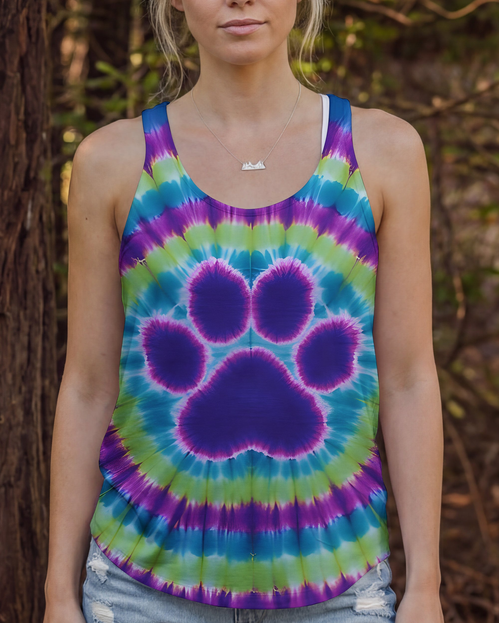 PAW PRINT TIE DYE ALL OVER PRINT - TYQY1612252