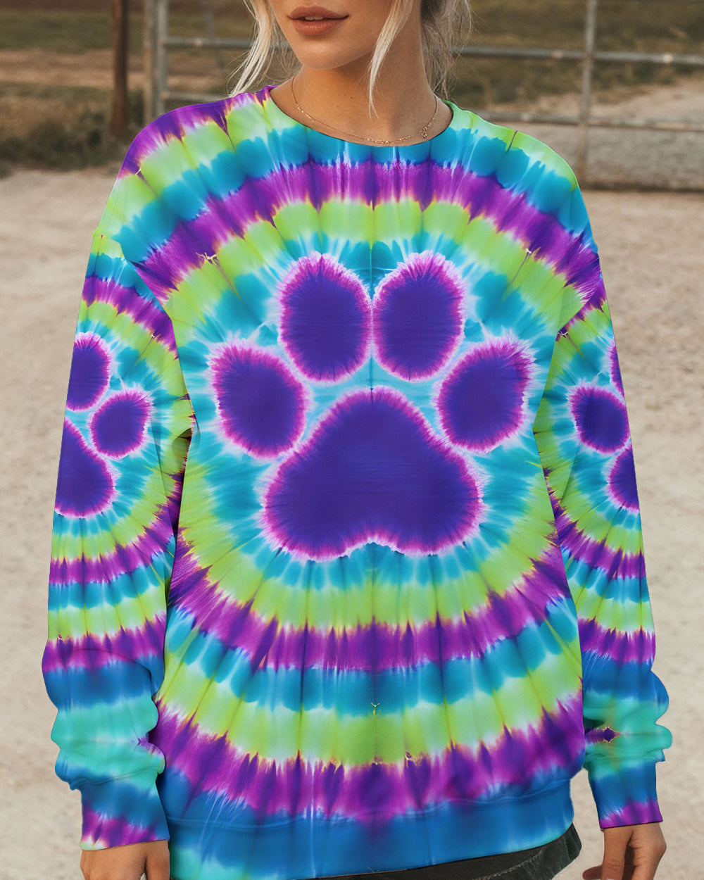 PAW PRINT TIE DYE ALL OVER PRINT - TYQY1612252