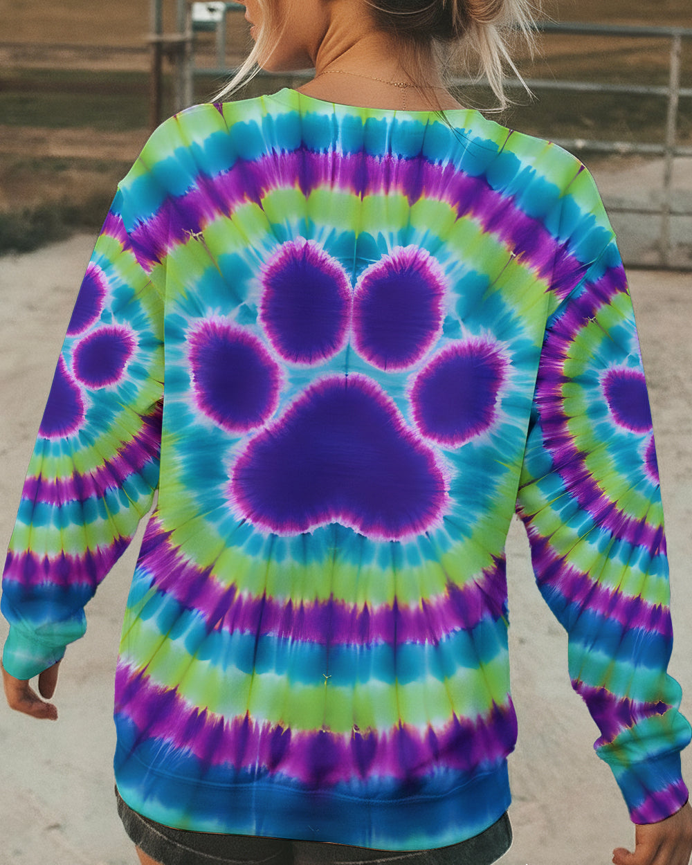 PAW PRINT TIE DYE ALL OVER PRINT - TYQY1612252