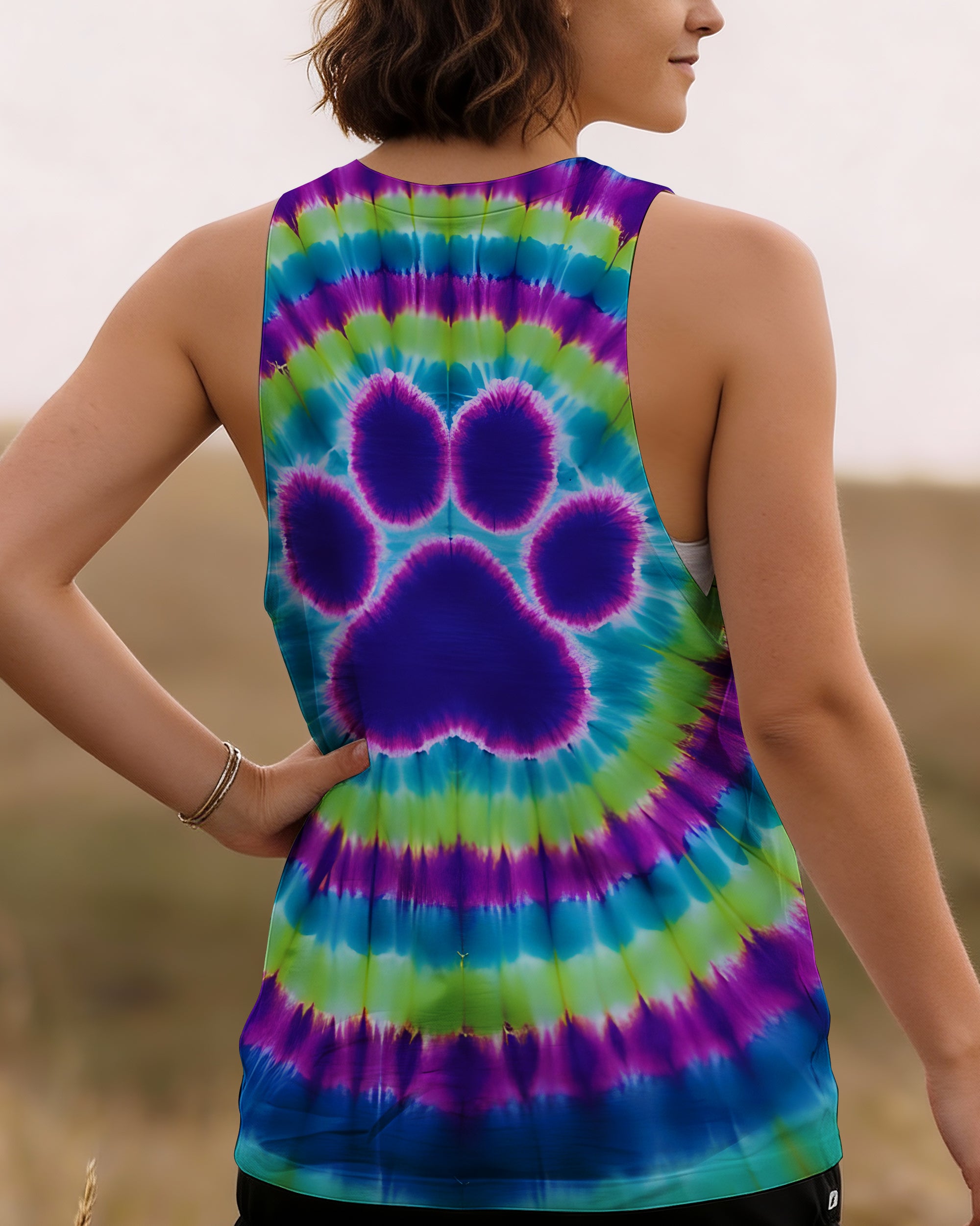 PAW PRINT TIE DYE ALL OVER PRINT - TYQY1612252