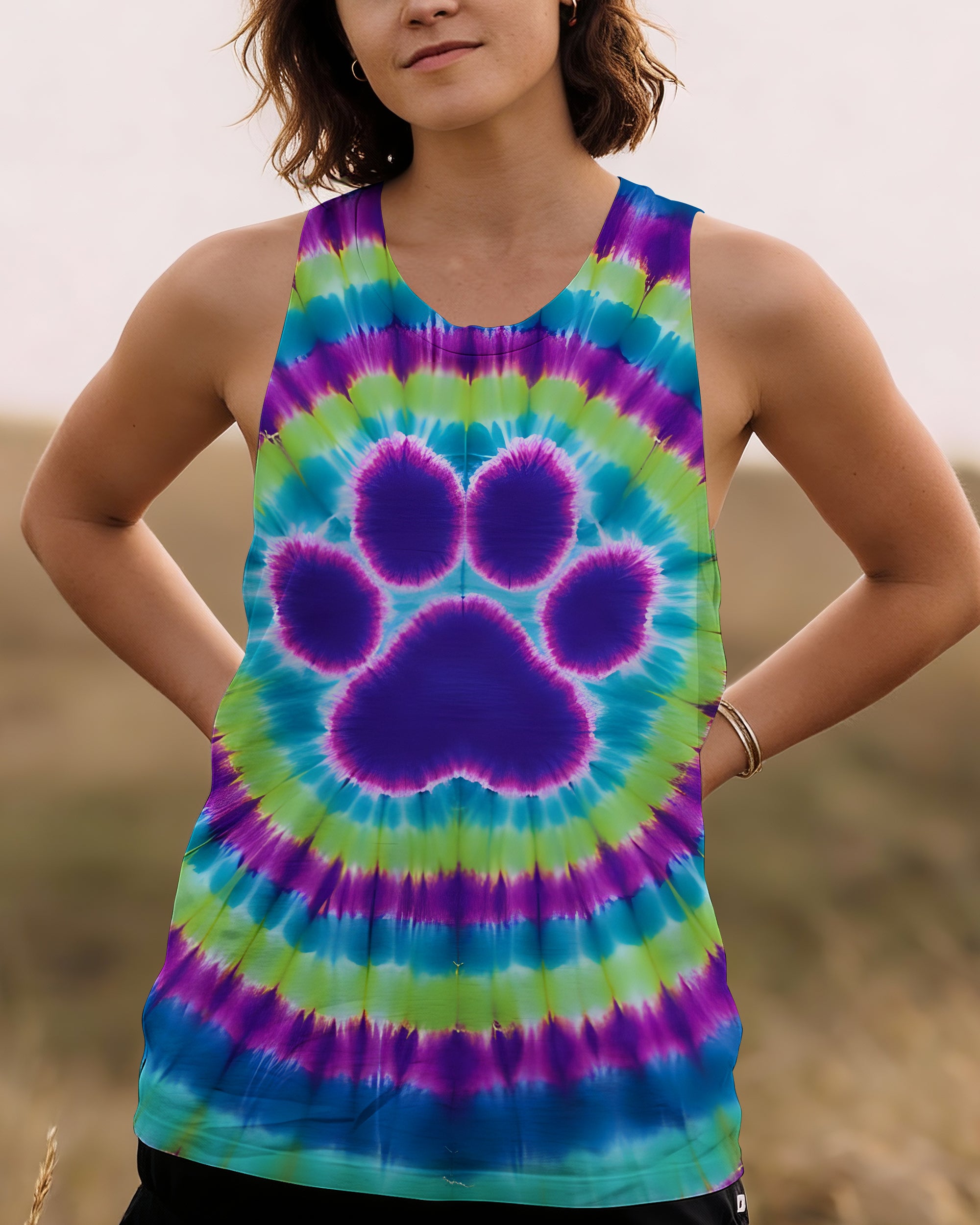 PAW PRINT TIE DYE ALL OVER PRINT - TYQY1612252
