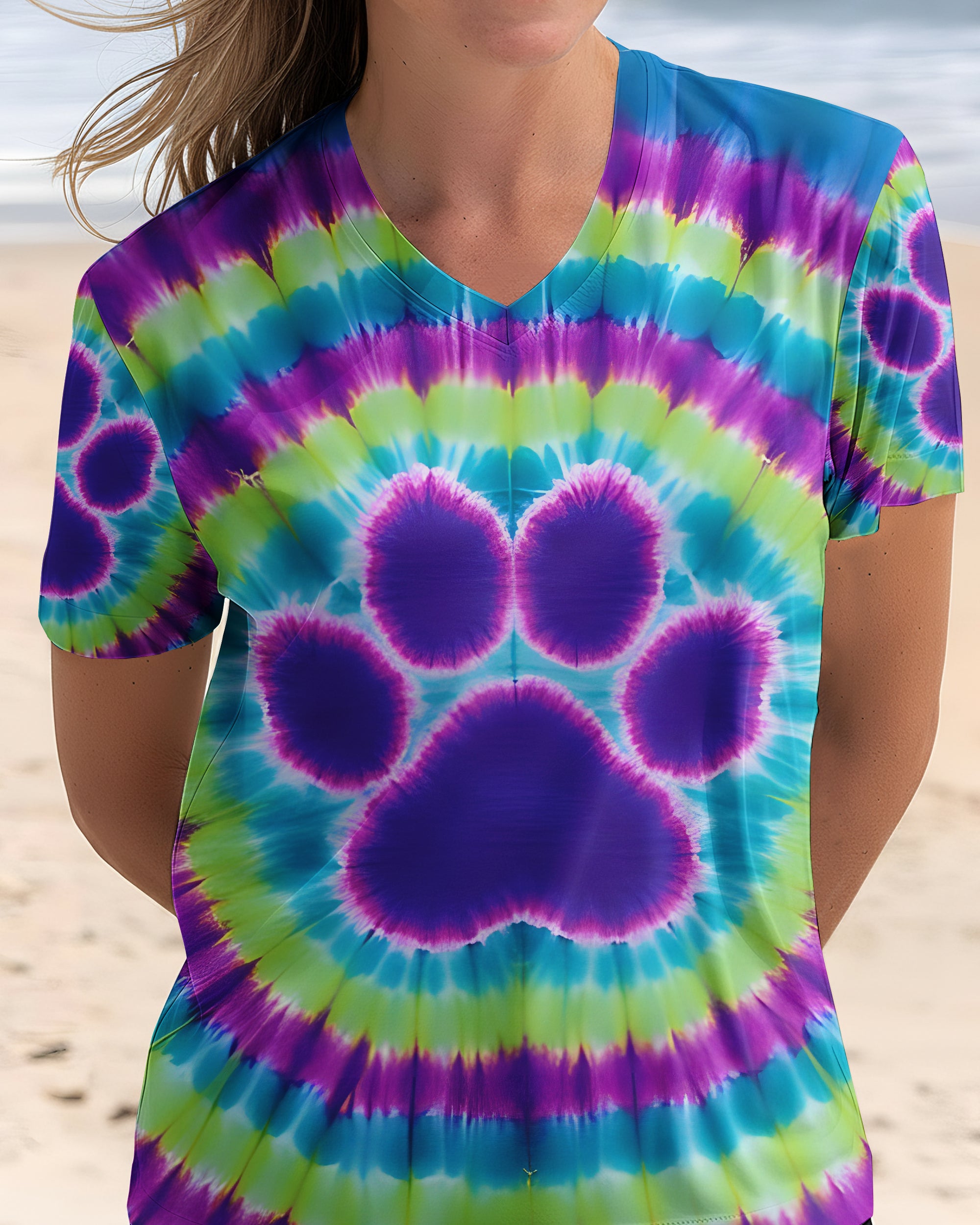 PAW PRINT TIE DYE ALL OVER PRINT - TYQY1612252