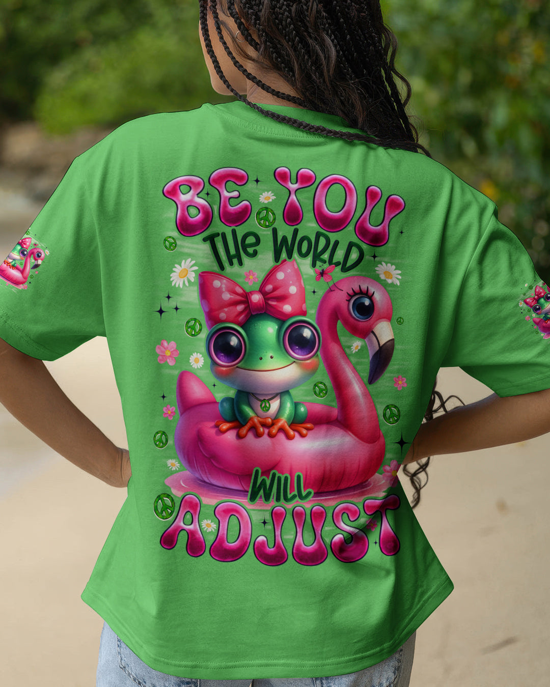 BE YOU THE WORLD WILL ADJUST FROG ALL OVER PRINT - TYQY1612253