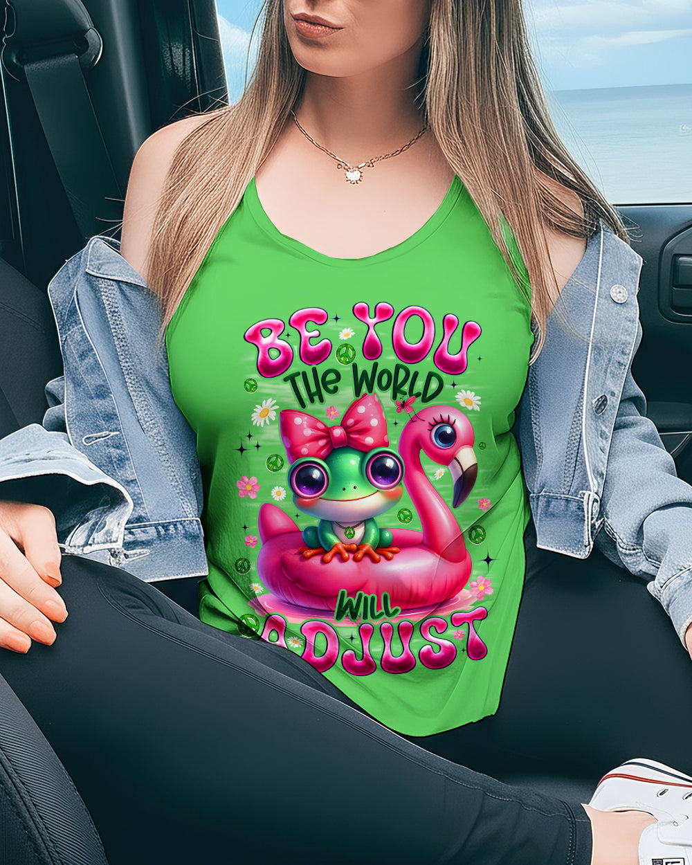 BE YOU THE WORLD WILL ADJUST FROG ALL OVER PRINT - TYQY1612253