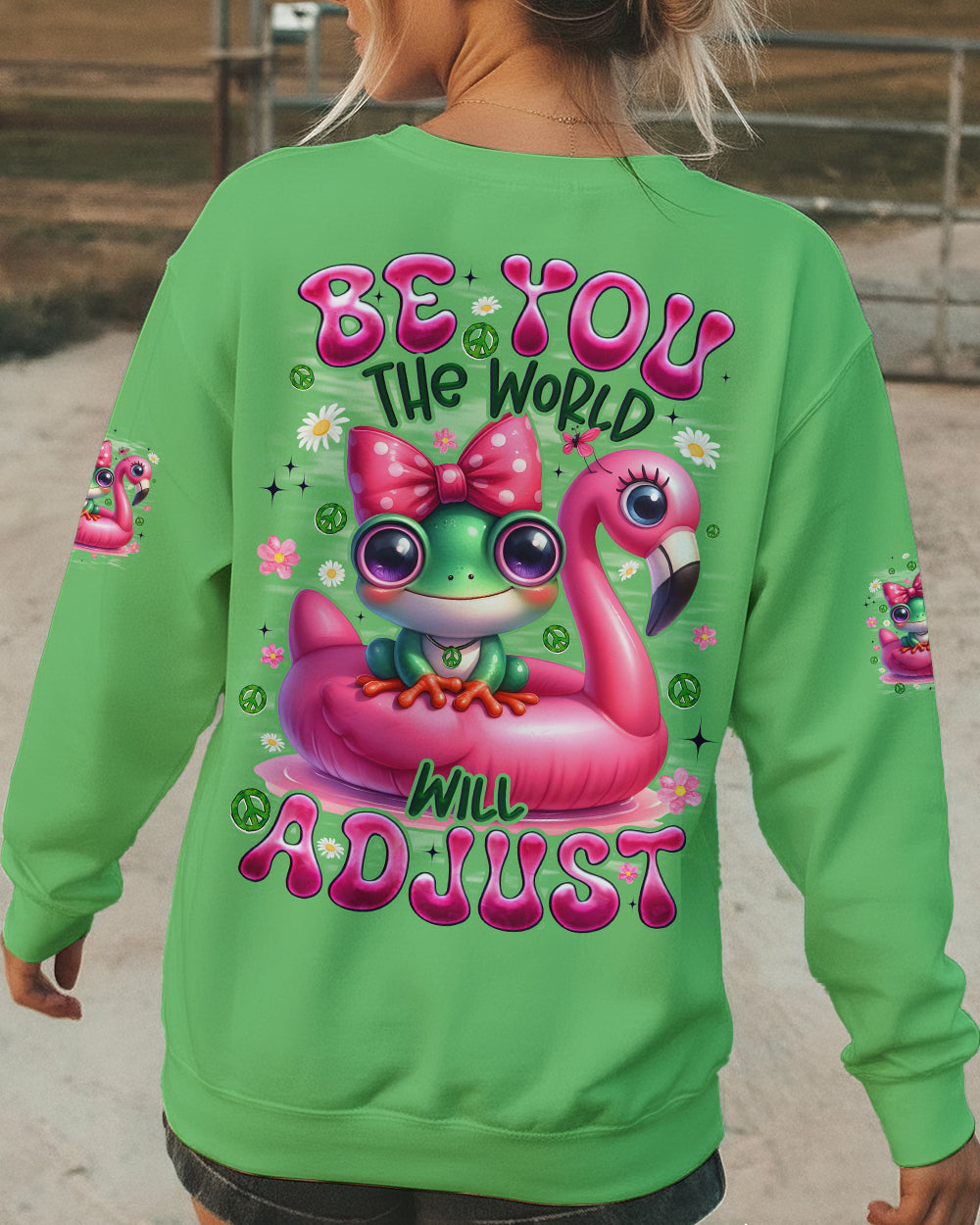 BE YOU THE WORLD WILL ADJUST FROG ALL OVER PRINT - TYQY1612253