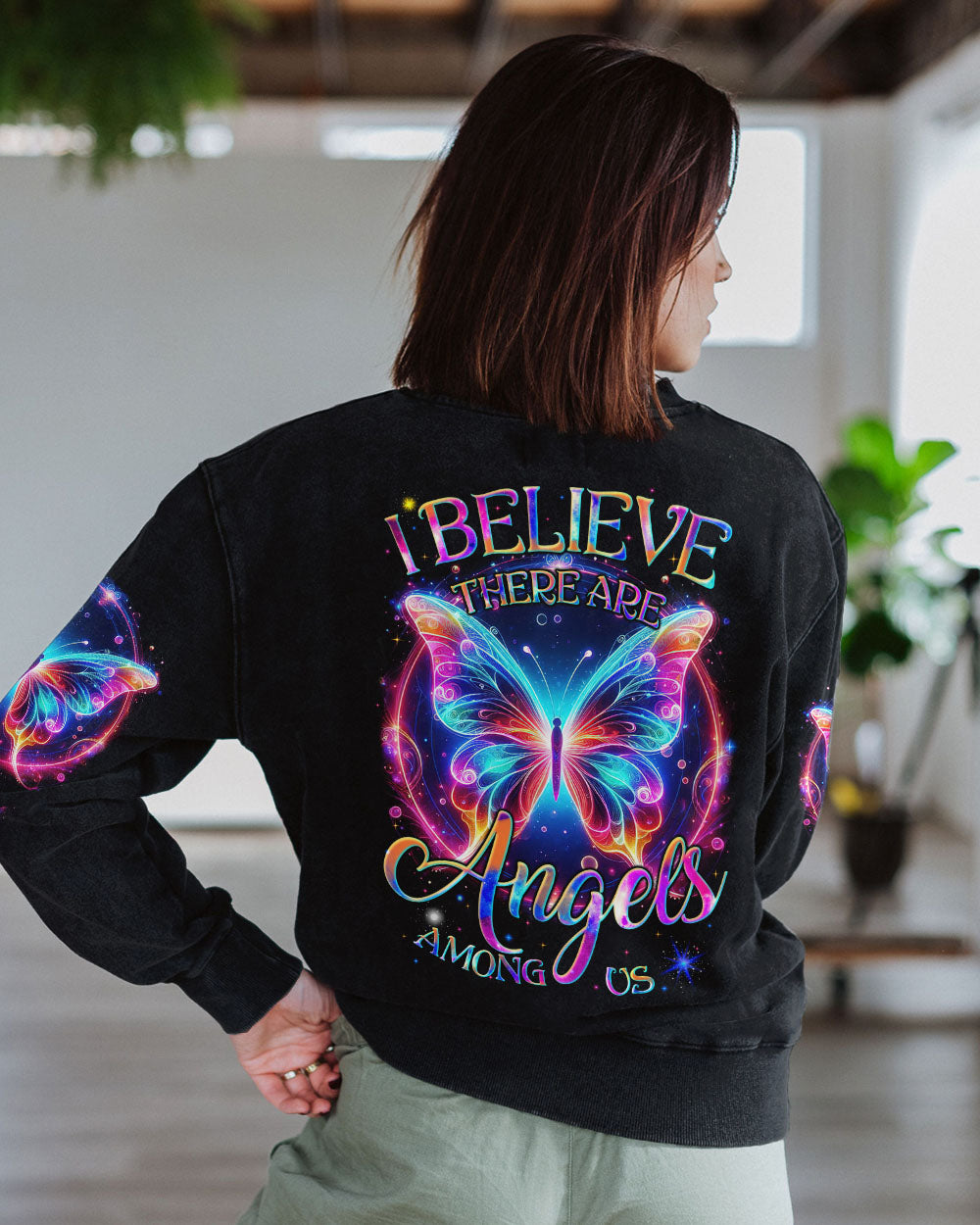 I BELIEVE THERE ARE ANGELS AMONG US BUTTERFLY ALL OVER PRINT - TYQY1704244