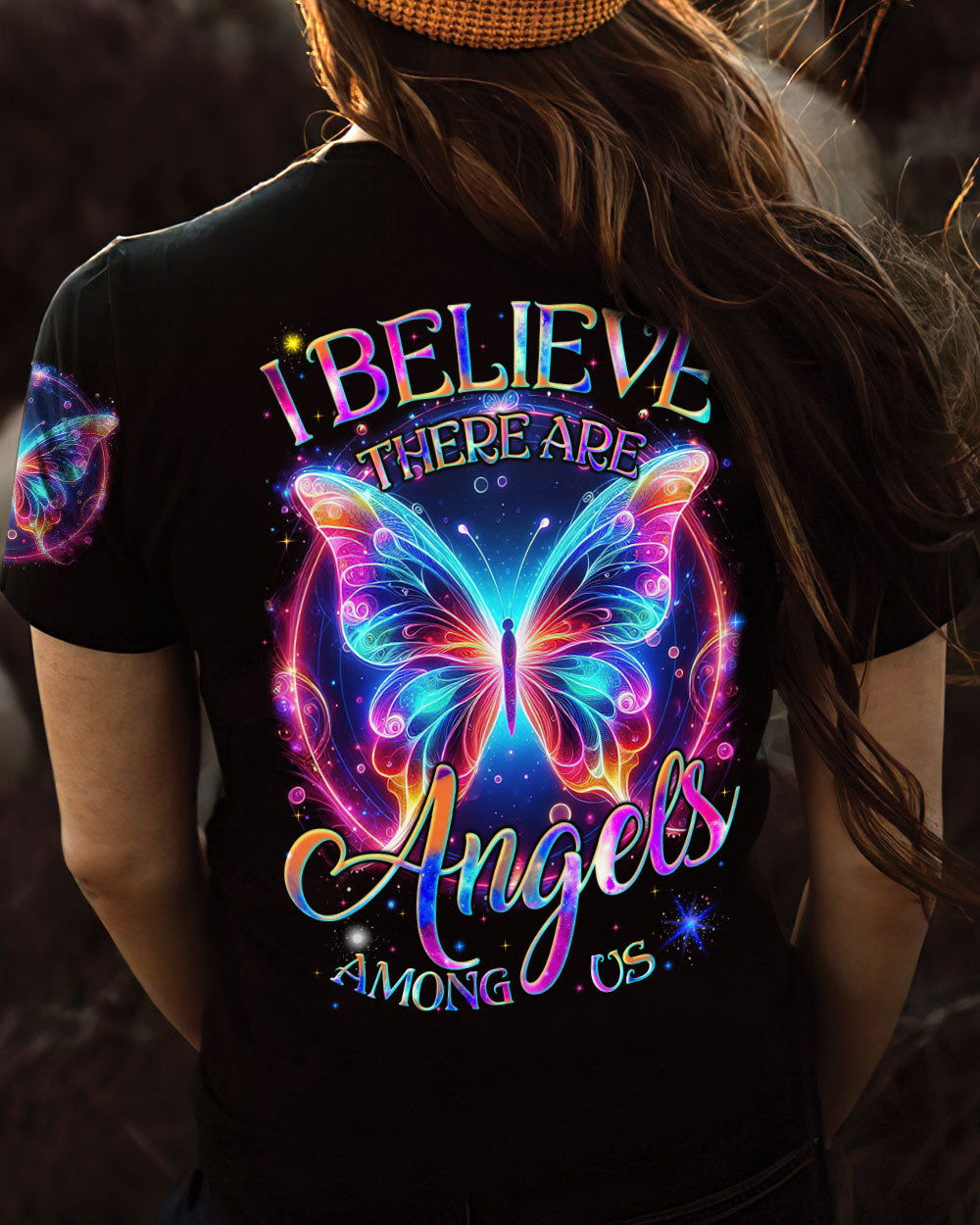 I BELIEVE THERE ARE ANGELS AMONG US BUTTERFLY ALL OVER PRINT - TYQY1704244