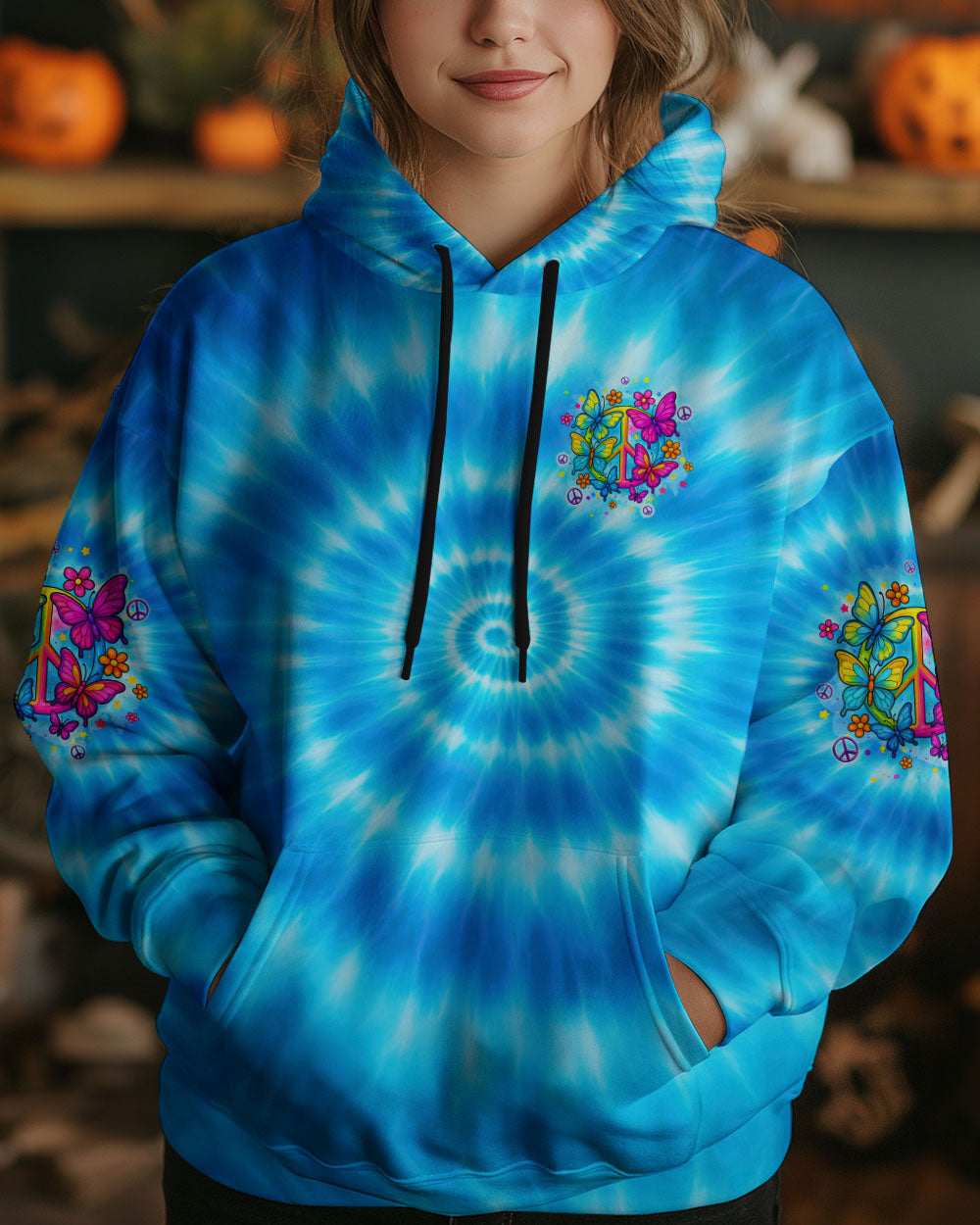 IMAGINE ALL THE PEOPLE LIVING LIFE IN PEACE BUTTERFLY TIE DYE ALL OVER PRINT - TYQY1704254