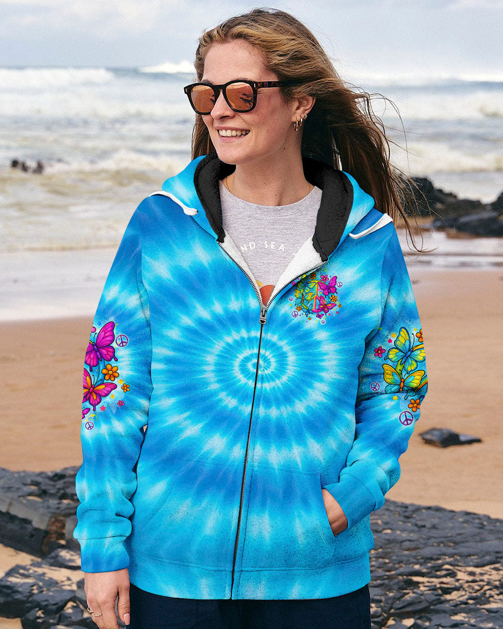IMAGINE ALL THE PEOPLE LIVING LIFE IN PEACE BUTTERFLY TIE DYE ALL OVER PRINT - TYQY1704254