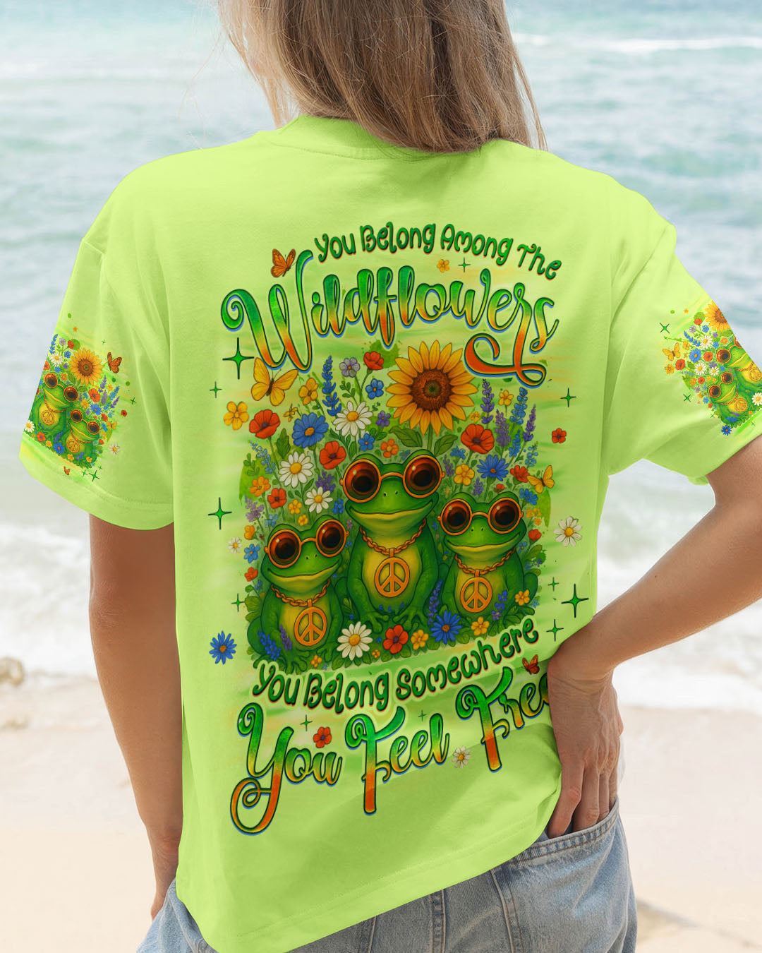 YOU BELONG AMONG THE WILDFLOWERS FROG ALL OVER PRINT - TYQY1705252
