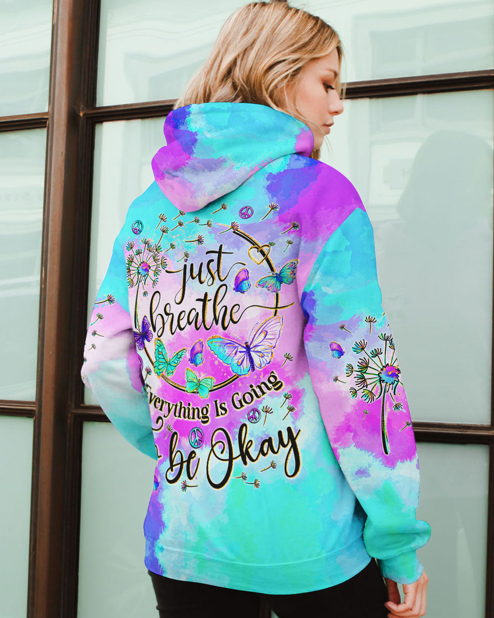 JUST BREATHE BUTTERFLIES ALL OVER PRINT - TYQY1707244