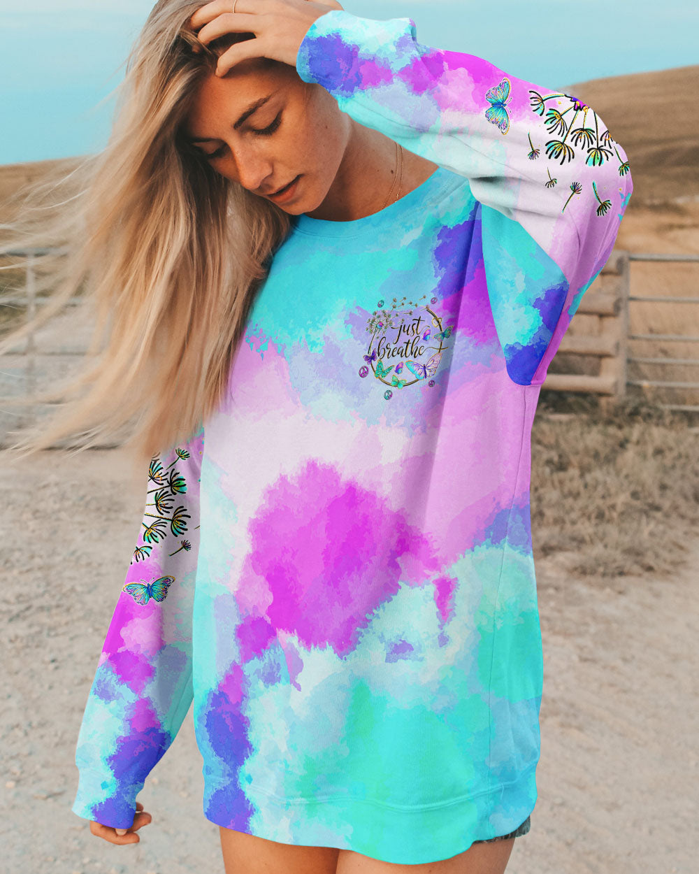 JUST BREATHE BUTTERFLIES ALL OVER PRINT - TYQY1707244