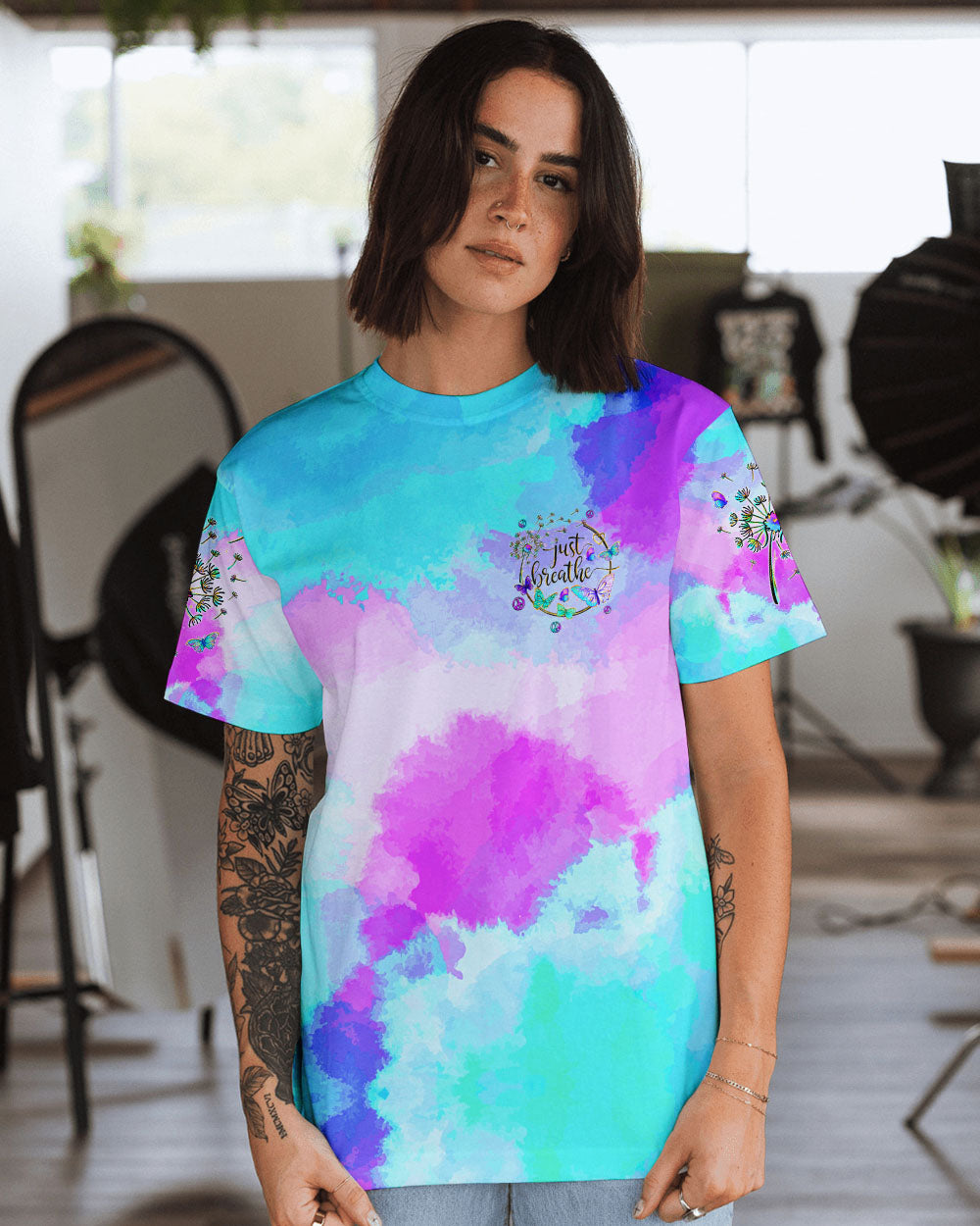 JUST BREATHE BUTTERFLIES ALL OVER PRINT - TYQY1707244