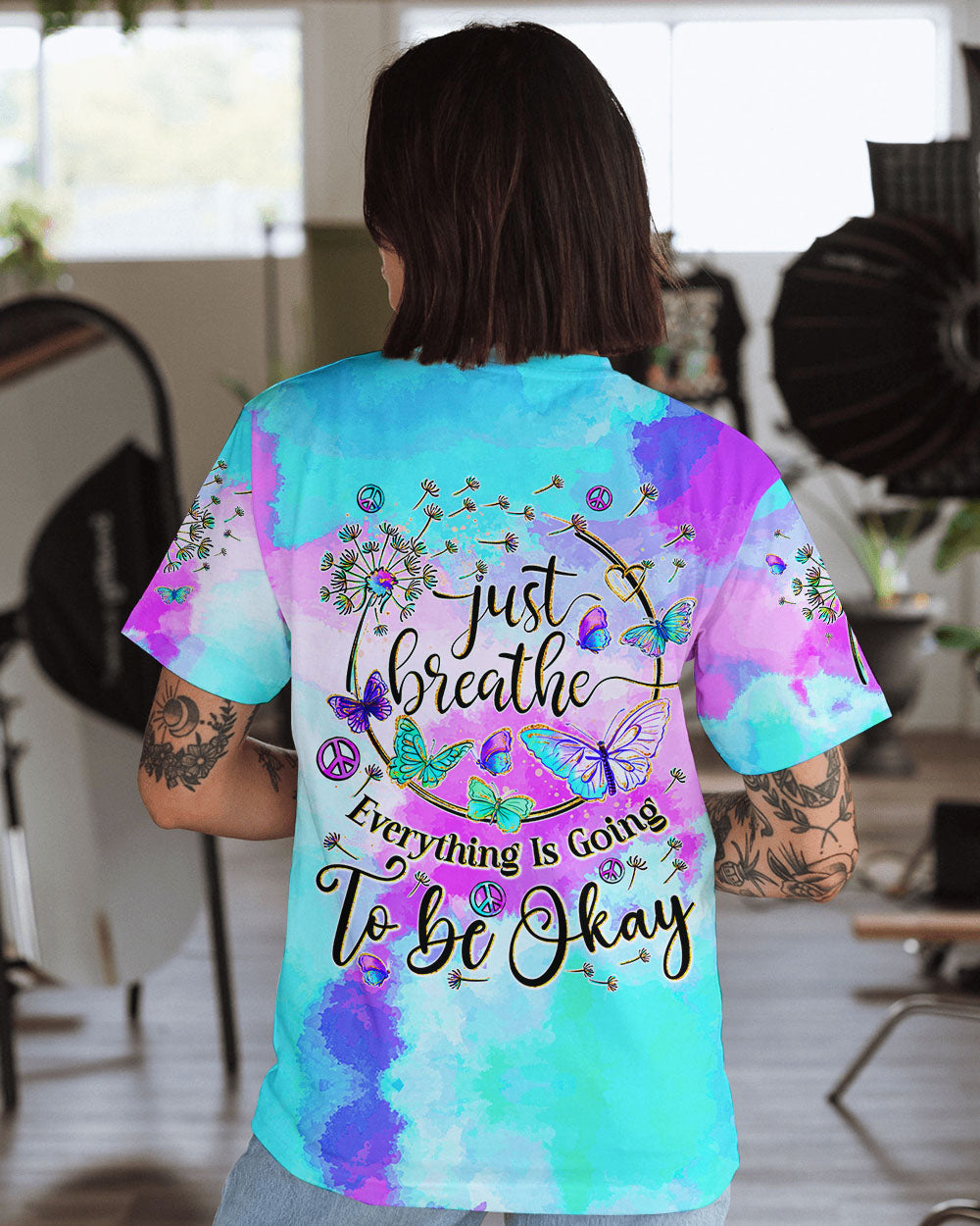 JUST BREATHE BUTTERFLIES ALL OVER PRINT - TYQY1707244