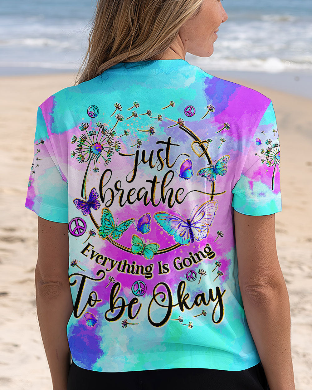 JUST BREATHE BUTTERFLIES ALL OVER PRINT - TYQY1707244