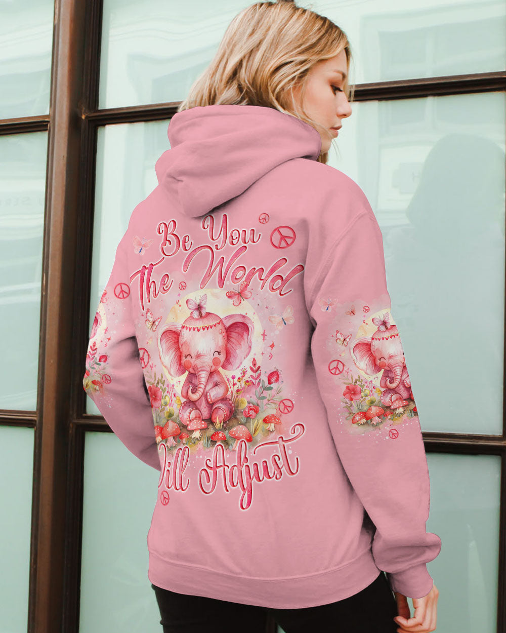 BE YOU THE WORLD WILL ADJUST ELAPHANT ALL OVER PRINT - TYQY1903241