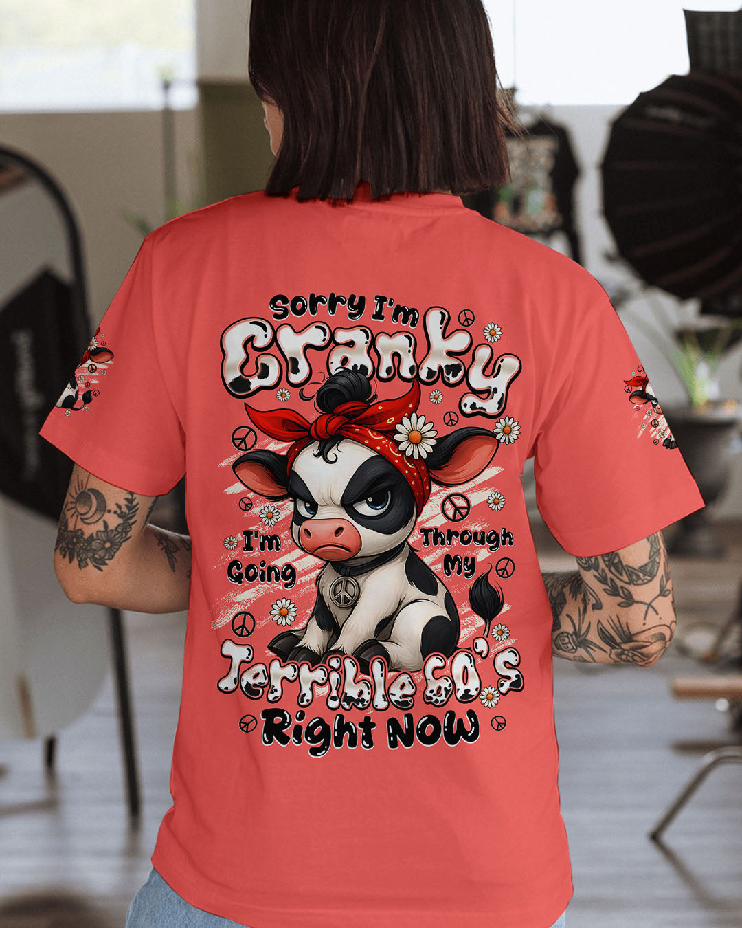 SORRY I'M CRANKY COW ALL OVER PRINT - TYQY1906251