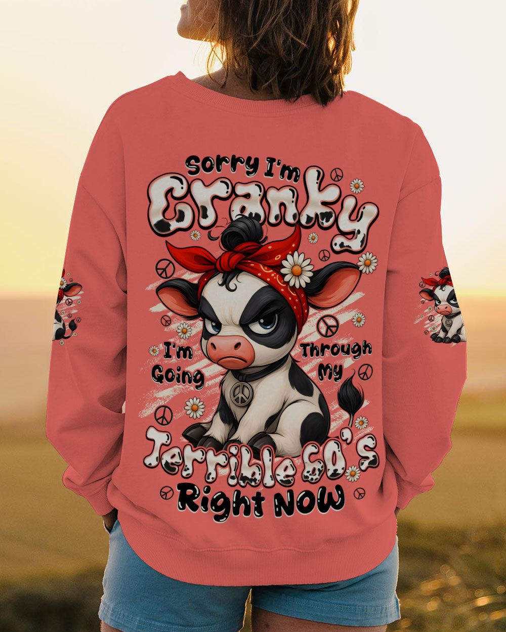 SORRY I'M CRANKY COW ALL OVER PRINT - TYQY1906251